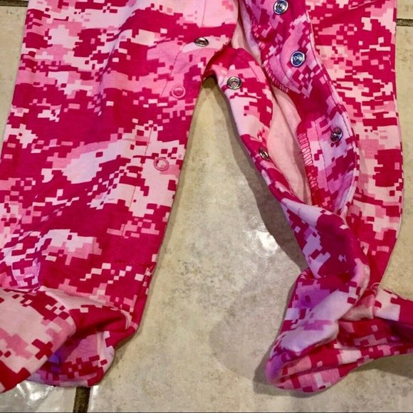 NEW Tiny Trooper Kids Girl Navy One Piece Pink Size M 3  6 Long Sleeve Close Toe - Picture 3 of 5